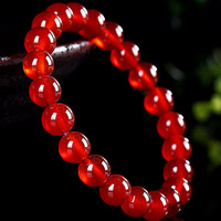 Bracelets en Agate rouge, Rond, naturel, pour femme, 8mm, Longueur Environ 6.5 pouce, 2Strandstoron/sac, Vendu par sac