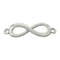 Infinity Zinc Alloy priključak, Cink Alloy, Beskraj, starinski srebrne boje pozlaćen, 1/1 petlje, dovesti i kadmija besplatno, 40x13x2mm, Rupa:Približno 2mm, 200računala/Torba, Prodano By Torba