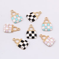 Zinc Alloy Handbag Pendants gold color plated enamel mixed colors lead & cadmium free Approx 1.5mm Sold By Bag