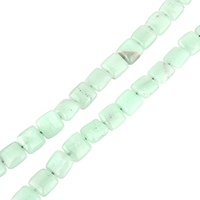 Amazonite Korálky, Náměstí, přírodní, 10x10x5mm, Otvor:Cca 1mm, Cca 39PC/Strand, Prodáno za Cca 16 inch Strand