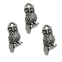 Zink Alloy Animal Hängen, Owl, antik silver pläterad, leda & kadmiumfri, 7x17x2.50mm, Hål:Ca 1.5mm, 100PC/Bag, Säljs av Bag