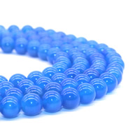 Natural Blue Agate Beads Round Approx 1mm Sold Per Approx 15.5 Inch Strand