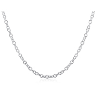 Collier chaîne en laiton, Plaqué d'argent, chaîne ovale & pour femme, protéger l'environnement, sans nickel, plomb et cadmium, 445x1mm, Vendu par Environ 17.5 pouce brin