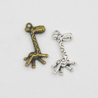 Zinklegierung Tier Anhänger, Giraffe, plattiert, keine, frei von Nickel, Blei & Kadmium, 15x29x4mm, Bohrung:ca. 1.5mm, 50PCs/Menge, verkauft von Menge