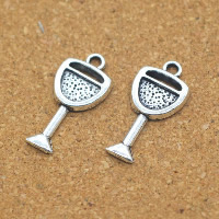 Zinc Alloy Pendler, Cup, antik sølv farve forgyldt, nikkel, bly & cadmium fri, 9x20x2mm, Hole:Ca. 1.5mm, 100pc'er/Lot, Solgt af Lot