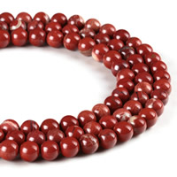 Red Jasper Bead, Runde, forskellig størrelse for valg, Hole:Ca. 1mm, Solgt Per Ca. 15 inch Strand