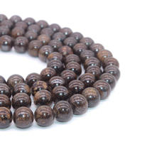 Bronzite steenkralen, Bronzite Stone, Ronde, verschillende grootte voor keus, Gat:Ca 1mm, Per verkocht Ca 15 inch Strand