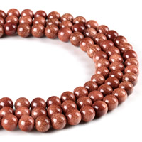 Goldstone Bead, Runde, syntetisk, forskellig størrelse for valg, Hole:Ca. 1mm, Solgt Per Ca. 15 inch Strand