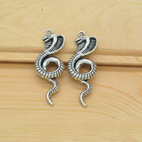 Zink Alloy Animal Hängen, Snake, antik silver pläterad, nickel, bly och kadmium gratis, 19x50x3mm, Hål:Ca 1.5mm, 50PC/Lot, Säljs av Lot