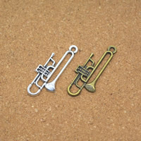 Instrument de musique en forme de pendentifs en alliage de Zinc, Haut-parleur, Placage, plus de couleurs à choisir, protéger l'environnement, sans nickel, plomb et cadmium, 13x32x2mm, Trou:Environ 1.5mm, 100PC/lot, Vendu par lot