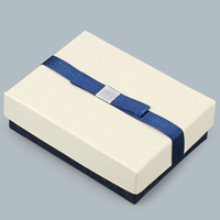 Karton šperky Set Box, Lepenka, prst prsten & náhrdelník, s Satin Ribbon, Obdélník, 93x70x28mm, 10PC/Lot, Prodáno By Lot