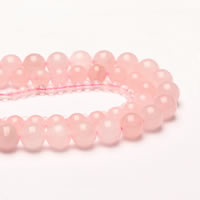 Természetes rózsakvarc gyöngy, Rose Quartz, Kerek, különböző méretű a választás, Lyuk:Kb 1mm, Naponta eladott Kb 15 inch Strand