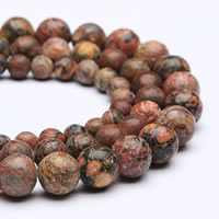 Leopard Skin Stone Bead, Runde, syntetisk, forskellig størrelse for valg, Hole:Ca. 1mm, Solgt Per Ca. 15 inch Strand