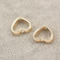 Cink Alloy Heart perle, Srce, zlatna boja pozlaćen, nikal, olovo i kadmij besplatno, 11x13x3mm, Rupa:Približno 1.5mm, 100računala/Lot, Prodano By Lot