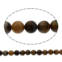 Tiger Eye perle, Krug, prirodan, različite veličine za izbor, Rupa:Približno 1mm, Prodano Per Približno 15 inčni Strand