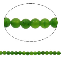 Naturlige kvarts smykker perler, Green Quartz, Runde, 4mm, Hole:Ca. 1mm, Ca. 100pc'er/Strand, Solgt Per Ca. 16 inch Strand