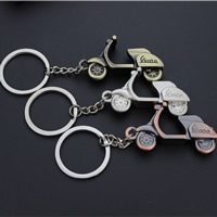 Key Chain, Zinc Alloy, med jernring, Motorcykel, forgyldt, flere farver til valg, bly & cadmium fri, 48x30x10mm, Hole:Ca. 32mm, Solgt af Strand