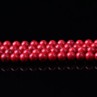 Grânulos de turquesas, Turquesa sintética, Roda, vermelho, 4mm, Buraco:Aprox 1mm, Aprox 90PCs/Strand, vendido para Aprox 15 inchaltura Strand