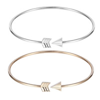 Cink Alloy Pljuska Bangle, vrha strelice, pozlaćen, za žene, više boja za izbor, dovesti i kadmija besplatno, 65mm, Unutarnji promjer:Približno 60mm, Dužina Približno 7 inčni, Prodano By PC