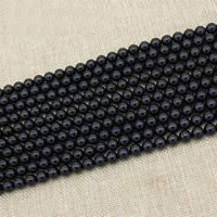 Turmalin Bead, Runde, naturlig, forskellig størrelse for valg, Solgt Per Ca. 15 inch Strand