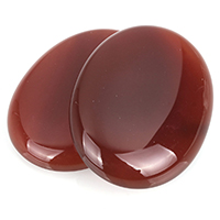 Red Agate Cabochon, Επίπεδη οβάλ, φυσικό, κόκκινος, νικέλιο, μόλυβδο και κάδμιο ελεύθεροι, 30x40mm, 10PCs/Παρτίδα, Sold Με Παρτίδα