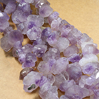 Natuurlijke geverfd Quartz parels, Natuurlijke Quartz, gefacetteerde, purper, 22-33x12-18x12-22mm, Gat:Ca 1.5mm, Ca 32pC's/Strand, Per verkocht Ca 16 inch Strand