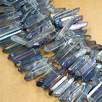 Prirodni Kvarc Perla, šarene pozlaćen, faceted, 18-19x7-10x7-9mm, Rupa:Približno 1mm, Približno 49računala/Strand, Prodano Per Približno 16 inčni Strand