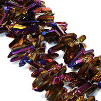 Natural Plating Quartz Beads colorful plated faceted 13-35x5-8x5-9mm Approx 1mm Approx Sold Per Approx 16 Inch Strand