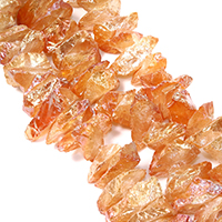 Quartzo natural grânulos, miçangas, laranja, 28-40x10-13x8-18mm, Buraco:Aprox 1mm, Aprox 34PCs/Strand, vendido para Aprox 16 inchaltura Strand