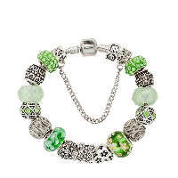 Bracelet European , alliage de zinc, avec chaîne en laiton & argile & cristal & chalumeau, Placage, longueur différente pour le choix & chaîne serpent & pour femme & facettes & avec strass, protéger l'environnement, sans nickel, plomb et cadmium, Vendu par brin