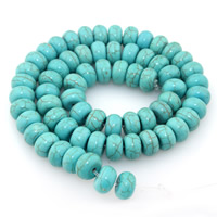 Turquoise sintéiseach Bead, Rondelle, méid éagsúla do rogha, gorm, Poll:Thart 1mm, Díolta Per Thart 15 Inse Snáithe