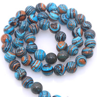 Mosaic Turquoise Üveggyöngy, Kerek, szintetikus, különböző méretű a választás, kék, Lyuk:Kb 1mm, Naponta eladott Kb 15 inch Strand