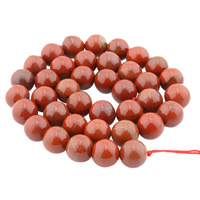 Red Jasper Perla, Krug, prirodan, različite veličine za izbor, Rupa:Približno 1mm, Prodano Per Približno 15 inčni Strand