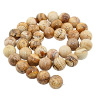 Natural Picture Jasper Beads Round Approx 1mm Sold Per Approx 15 Inch Strand