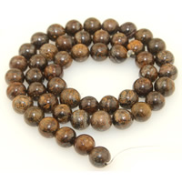 Bronzite steenkralen, Bronzite Stone, Ronde, natuurlijk, verschillende grootte voor keus, Gat:Ca 1mm, Per verkocht Ca 15 inch Strand