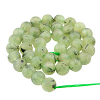 Prehnite Bead, Rund, naturlig, olika storlek för val, Hål:Ca 1mm, Såld Per Ca 15 inch Strand