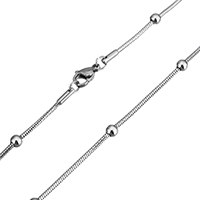 Stainless Steel Chain Ogrlica, Nehrđajući čelik, bez spolne razlike & Zmija lanac, izvorna boja, 3.5x4mm, 1.5mm, Dužina Približno 20 inčni, 10pramenovi/Lot, Prodano By Lot