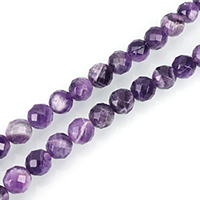 Granos Amethyst naturales, amatista, Esférico, 64-cara & Birthstone de febrero & diverso tamaño para la opción & facetas, agujero:aproximado 0.5-1.5mm, Vendido para aproximado 15.5 Inch Sarta