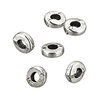 Zink Alloy Smycken Pärlor, Donut, antik silver pläterad, nickel, bly och kadmium gratis, 6x2mm, Hål:Ca 2.3mm, 500PC/Lot, Säljs av Lot