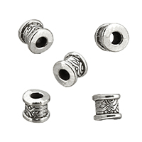 Cink legura nakit perle, Cink Alloy, Kolona, starinski srebrne boje pozlaćen, nikal, olovo i kadmij besplatno, 8x7x8mm, Rupa:Približno 3.3mm, 200računala/Lot, Prodano By Lot