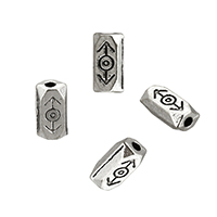 Zink Legierung Perlen Schmuck, Zinklegierung, Zylinder, antik silberfarben plattiert, frei von Nickel, Blei & Kadmium, 4x8x3mm, Bohrung:ca. 1mm, 500PCs/Menge, verkauft von Menge