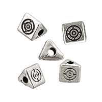 Zinklegering Sieraden Kralen, Zinc Alloy, Driehoek, antiek zilver plated, nikkel, lood en cadmium vrij, 5x5x5mm, Gat:Ca 1.5mm, 500pC's/Lot, Verkocht door Lot