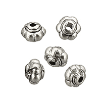 Zinc Alloy Flower Beads antique silver color plated nickel lead & cadmium free Approx 1mm Sold By Lot