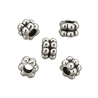 Zink Alloy Flower Pärlor, Blomma, antik silver pläterad, nickel, bly och kadmium gratis, 4.50x6x6mm, Hål:Ca 2.5mm, 500PC/Lot, Säljs av Lot