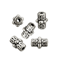 Zinc Alloy šperky Korálky, Zinek, Sloupec, starožitné barva postříbřená, nikl, olovo a kadmium zdarma, 10x7x7mm, Otvor:Cca 1.5mm, 200PC/Lot, Prodáno By Lot