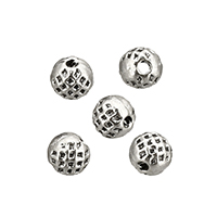 Zink Legierung Perlen Schmuck, Zinklegierung, rund, antik silberfarben plattiert, frei von Nickel, Blei & Kadmium, 4.50x5x5mm, Bohrung:ca. 1mm, 500PCs/Menge, verkauft von Menge