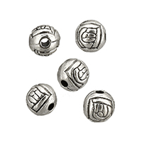 Zinc Alloy šperky Korálky, Zinek, Kolo, starožitné barva postříbřená, nikl, olovo a kadmium zdarma, 6mm, Otvor:Cca 1mm, 400PC/Lot, Prodáno By Lot