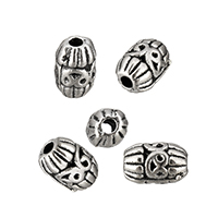 Zink Alloy Smycken Pärlor, Oval, antik silver pläterad, nickel, bly och kadmium gratis, 11x7x7mm, Hål:Ca 2mm, 150PC/Lot, Säljs av Lot