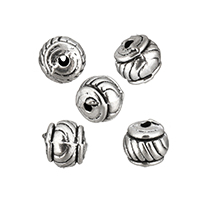 Zink Alloy Smycken Pärlor, Rondelle, antik silver pläterad, nickel, bly och kadmium gratis, 5x6x6mm, Hål:Ca 1mm, 300PC/Lot, Säljs av Lot