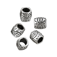 Zinklegering European Beads, Zinc Alloy, Kolom, antiek zilver plated, zonder troll, nikkel, lood en cadmium vrij, 8.50x9x9mm, Gat:Ca 5mm, 150pC's/Lot, Verkocht door Lot